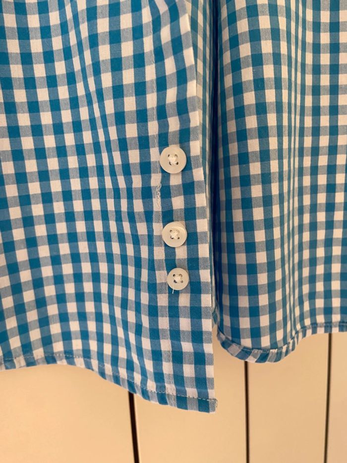 Chemise en coton vichy blanc et bleu Monoprix taille 10 ans - photo numéro 6