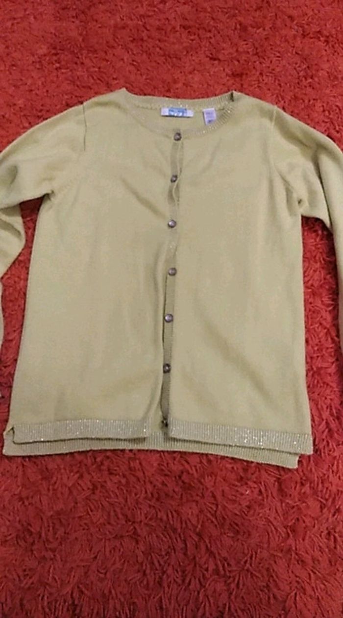 Gilet vert anis Okaidi taille 8 ans