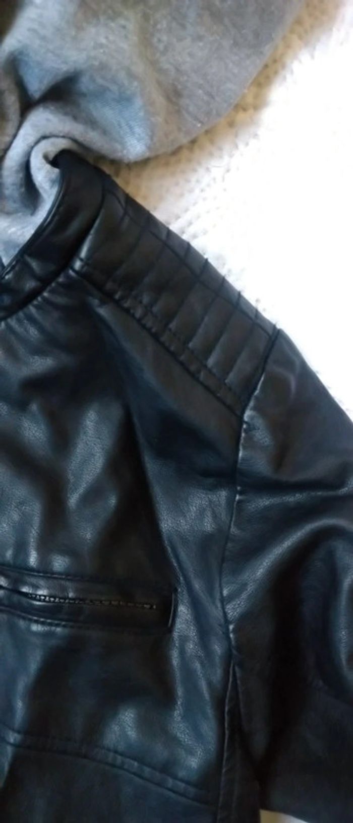 Blouson bombers avec capuche noir fille 10 ans NKY - photo numéro 10