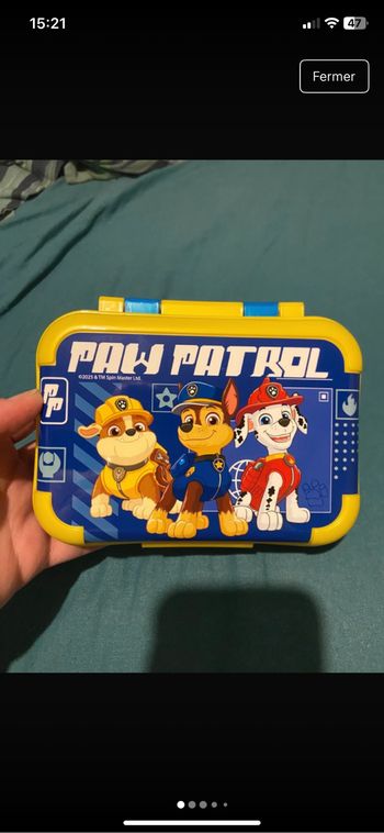 Boîte à goûter pat patrouille