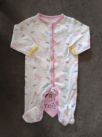 Pyjama léger licorne 9 mois