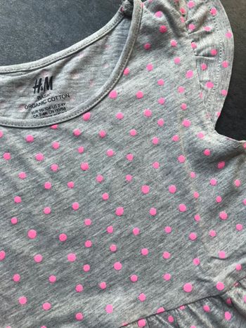 Robe grise à pois fuschia H&M 2-4 ans