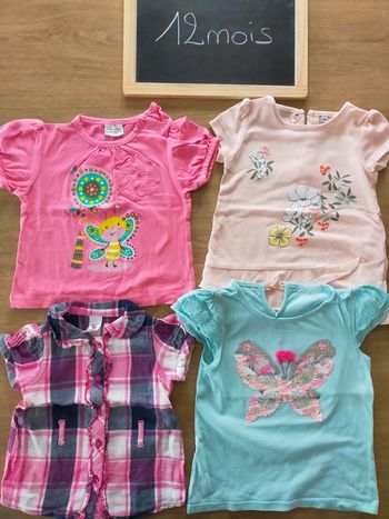Tshirts fille manches courtes été taille 12mois