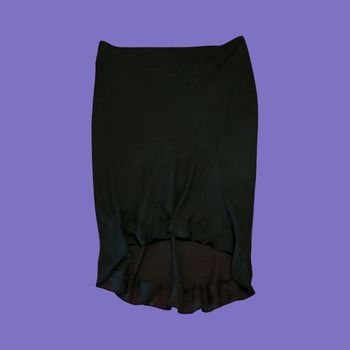 Jupe Noire Longue Fluide Etam Effet Volanté Asymétrique Taille 44 XXL Neuf Sans Étiquette