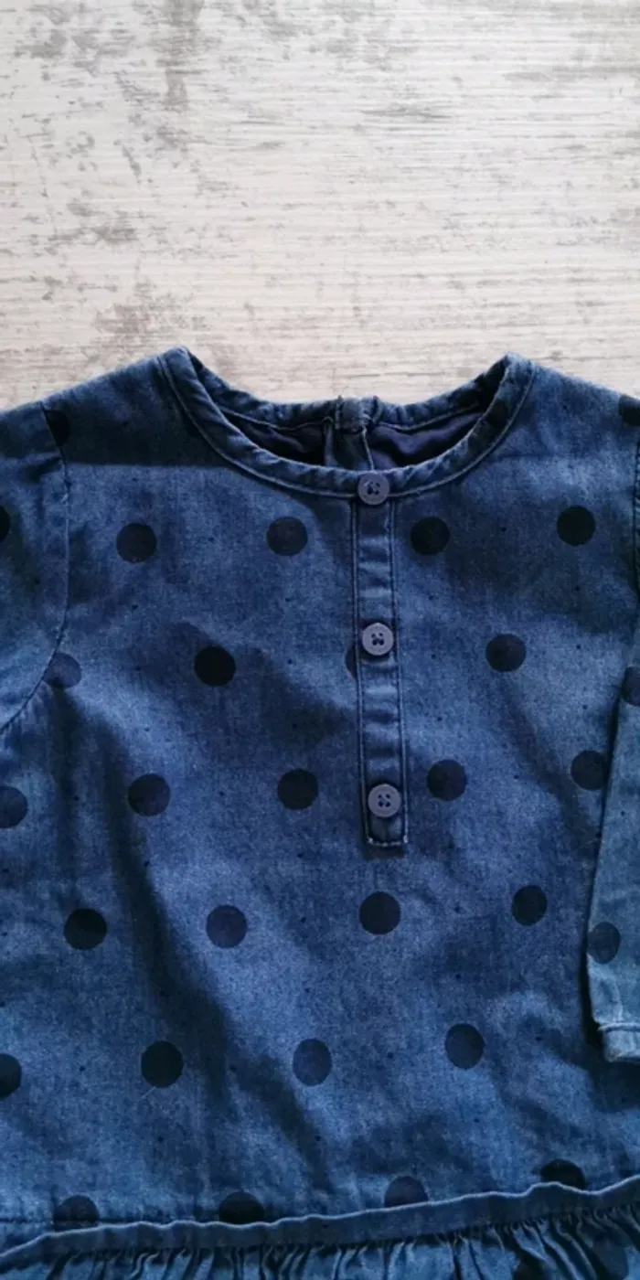 Robe bleue doublée 6 mois Brioche - photo numéro 2