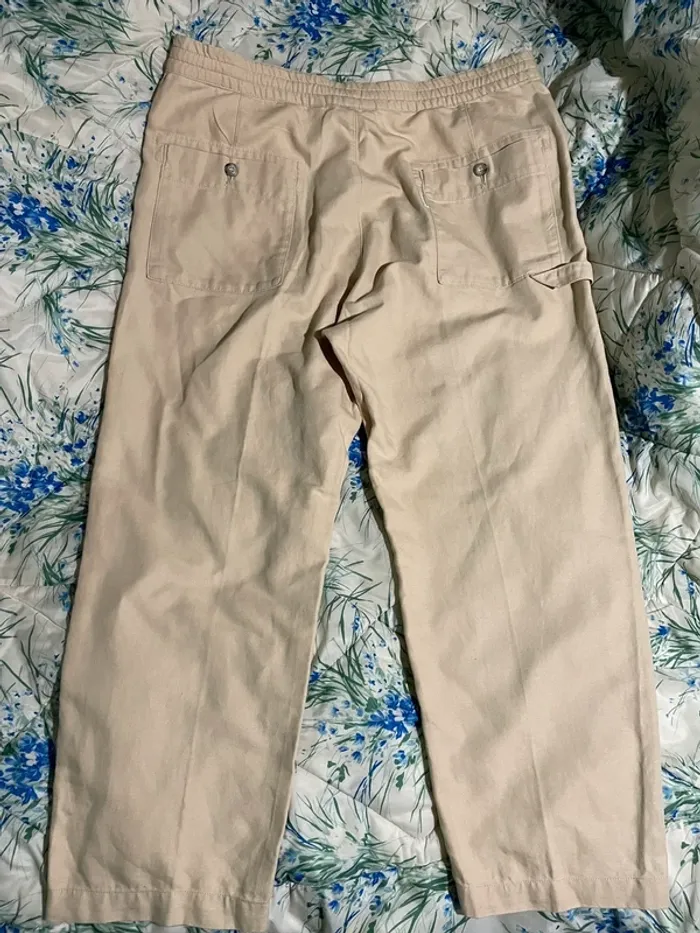 Pantalon cargo court en coton et lin - photo numéro 3