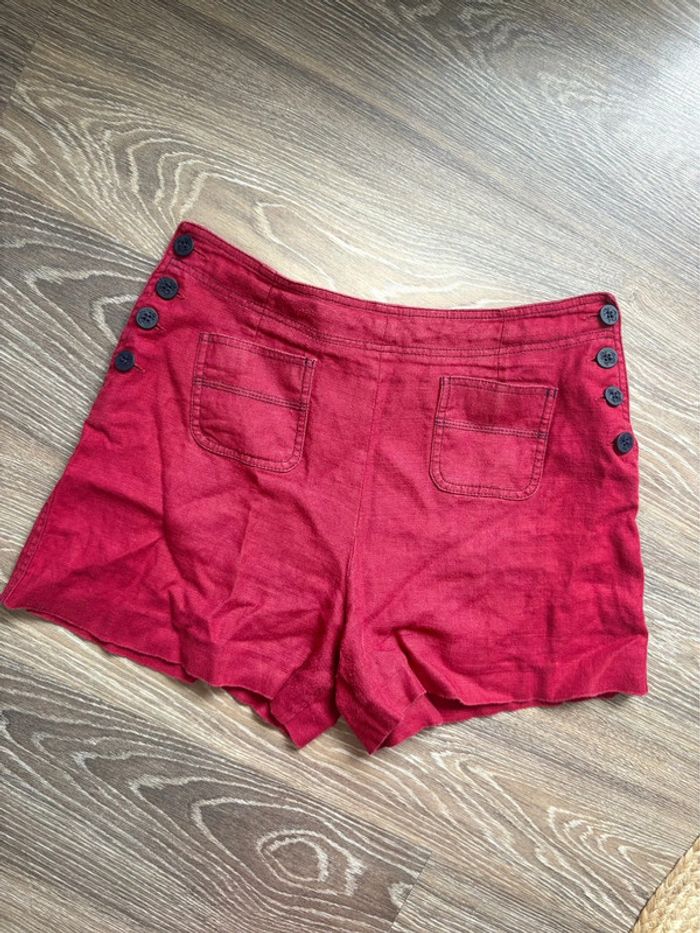 Short en lin Alain Manoukian - 100% lin - bordeaux - taille 40/L