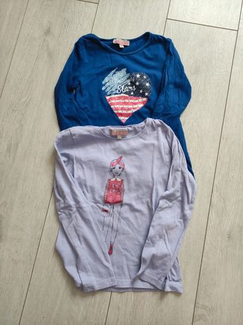 Lot tee shirt fille Lisa rose 6 ans