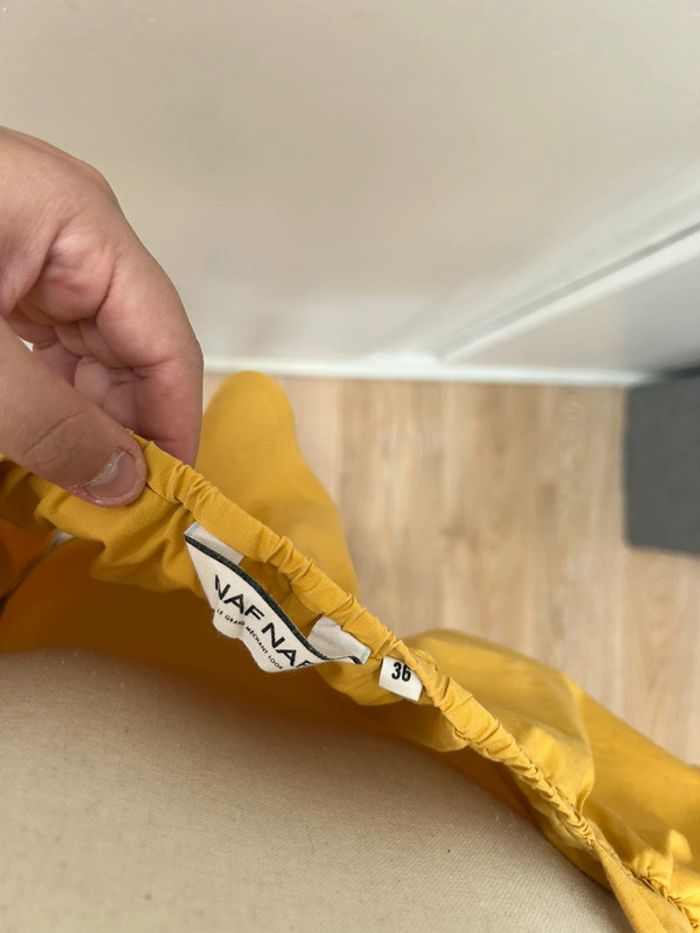 Haut débardeur naf naf bretelles avec noeuds réglables - jaune taille s en coton - photo numéro 6
