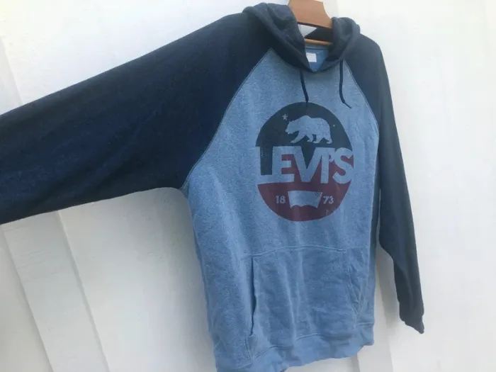 Levi's blue hoodie sweater Mens L - photo numéro 5