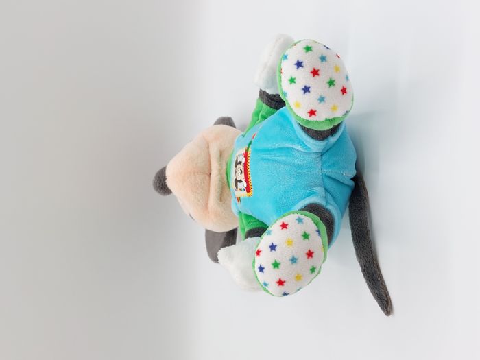 Peluche doudou Mickey vert bleu salopette Disney Nicotoy 24 cm étoiles pois - photo numéro 3