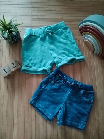 Lot 2 short molleton 12mois