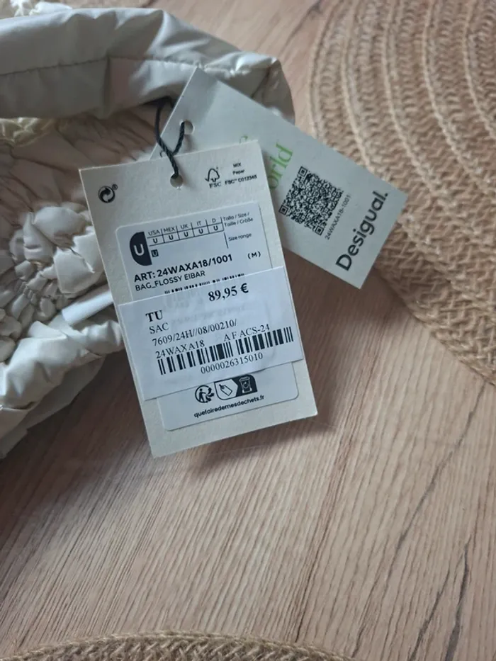 Sac Desigual blanc texturé – neuf avec étiquette - photo numéro 6