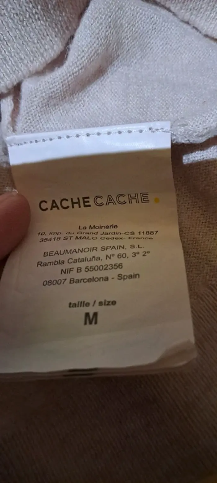 Pull rose clair manches longues - Marque Cache Cache - Taille 38 - Très bon état. - photo numéro 5