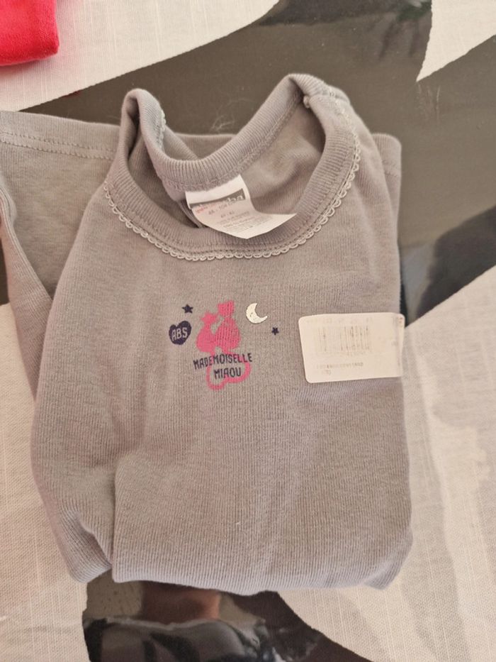 Lot 5 maillots de corps tee shirt absorba 4 ans rose et gris - photo numéro 2