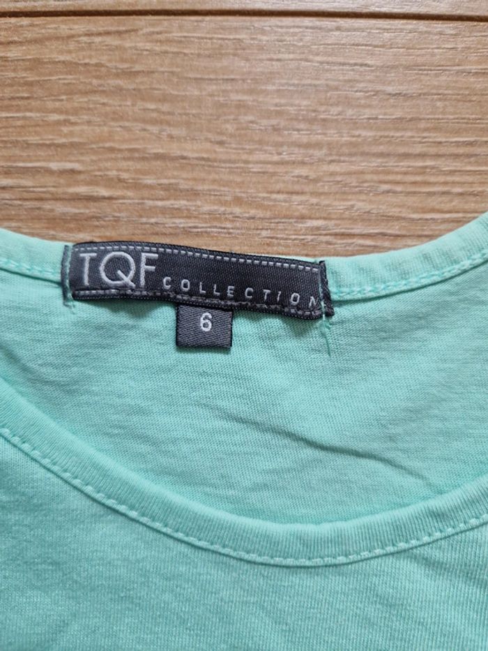 Tee-shirt sans manches fille TQF bleu ciel 6 ans - photo numéro 3