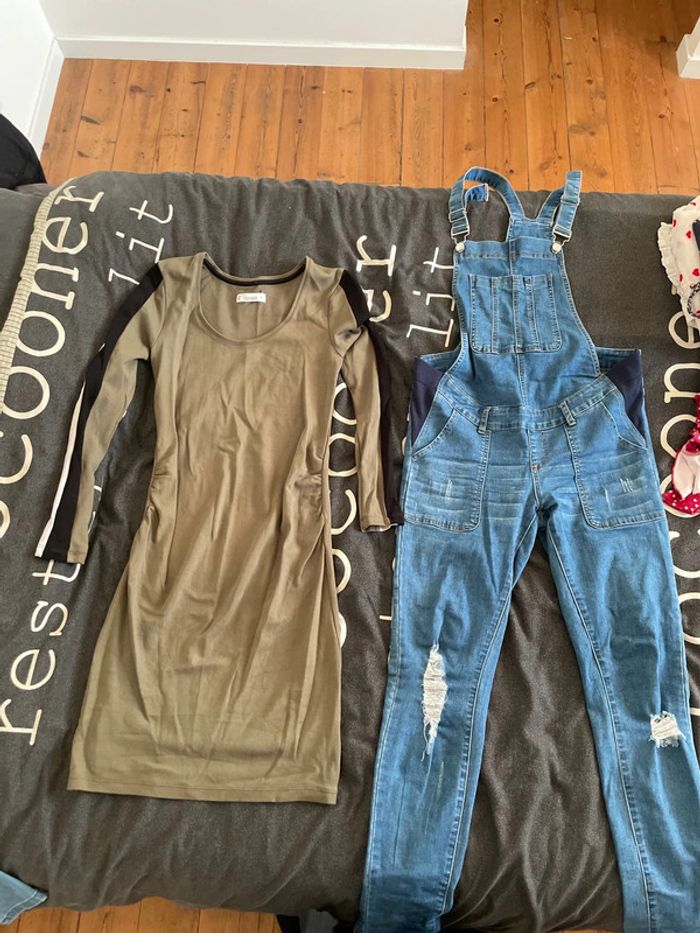 Lot robe + salopette maternité