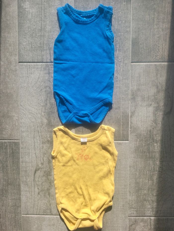 Lot 2 bodies debardeur été  garçon 6mois