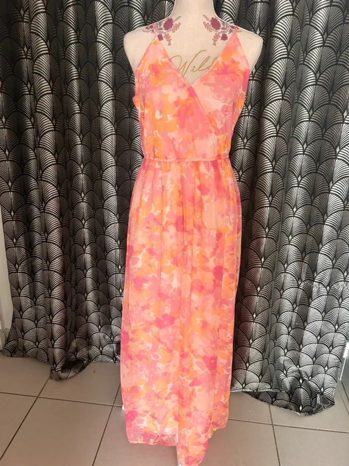 Robe longue Vero Moda M rose / orange