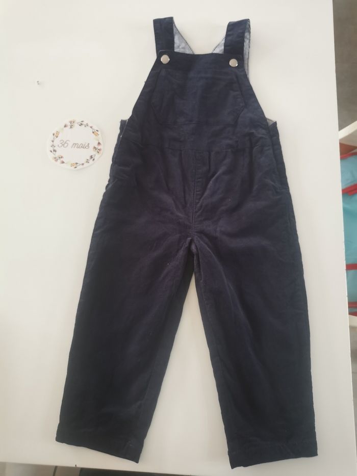 Salopette en velour bleu marine 36mois jacadi en excellent état