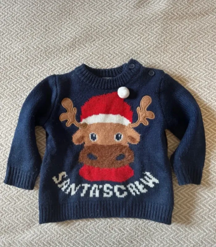 Lot vêtement chemise pull Noël bébé 9 mois - photo numéro 2