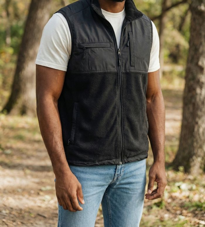 polaire sans manches Chaps noir zippé taille XL - photo numéro 1
