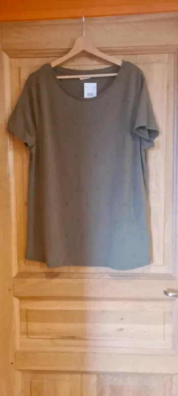 T-shirt kaki en modal Camaïeu