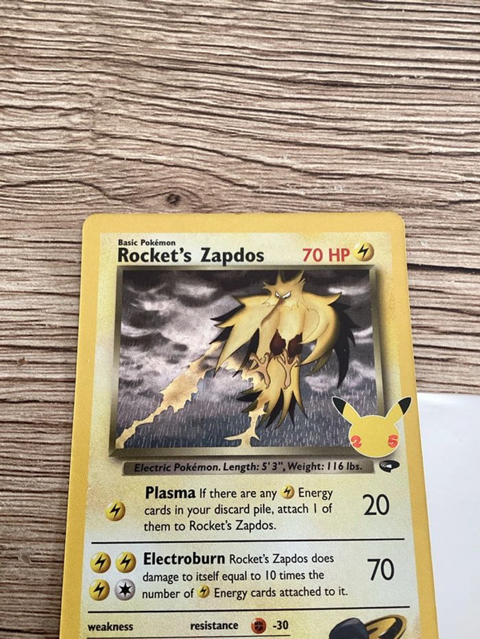 carte Pokémon 15/132 rocket’s zapdos célébration 25ans anglais ANG - photo numéro 3