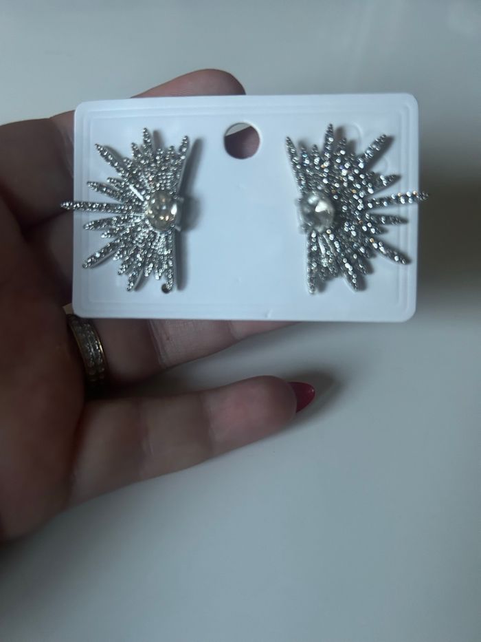 Boucles d’oreilles NEUVES avec étiquette couleur argenté - photo numéro 5