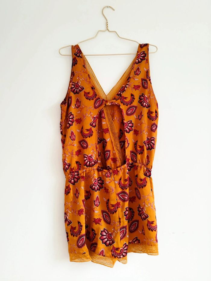 Combinaison short orange et motif taille L etam - photo numéro 3