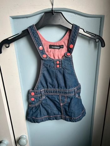 Robe salopette , jean , 3 mois