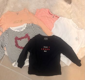 Lot de 5 tee shirt fille 9 mois 