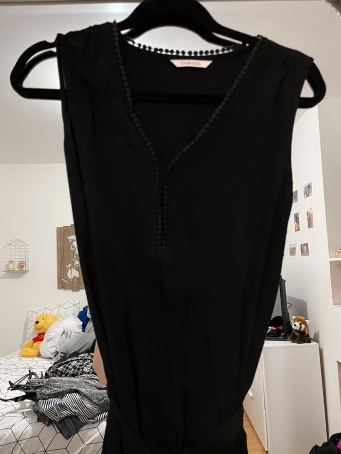 Robe fluide légère noire avec ceinture - photo numéro 3