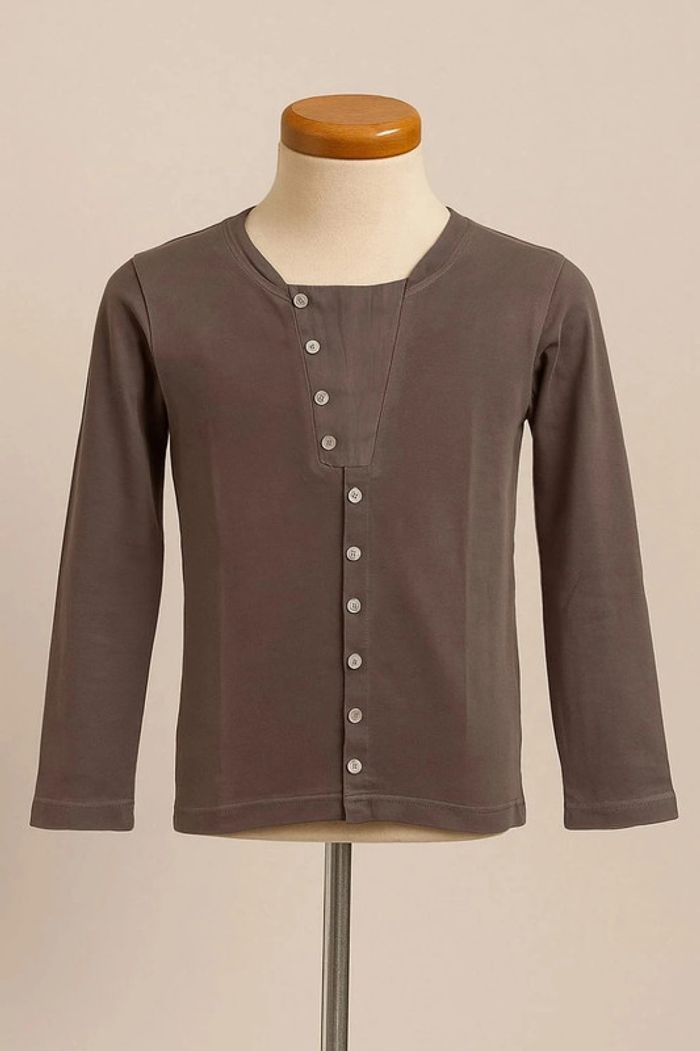 Tee shirt manche longue marron La Fée Maraboutée Taille 10 / 12 ans - photo numéro 2
