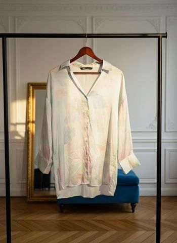 Chemise oversize satin pastel femme zara
