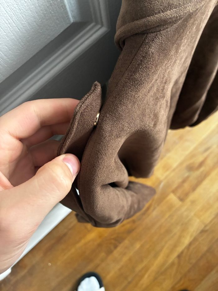 Veste Bomber effet daim Marron Foncé - Taille L - Neuve - photo numéro 3