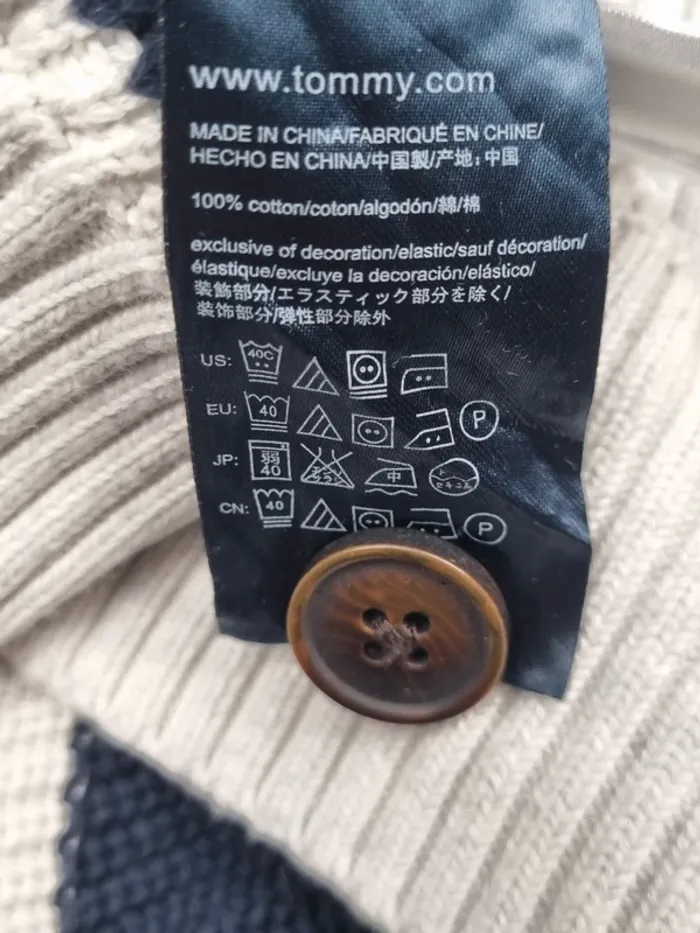 Cardigan Tommy Hilfiger blanc – Taille XL Hommes (mesures en photos) - photo numéro 6