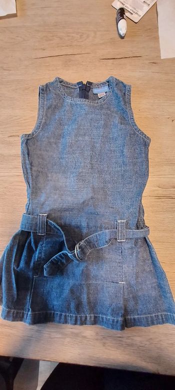 Jolie robe courte bleu en jean s, sans manche, Cyrillus, 4 ans, peu mise