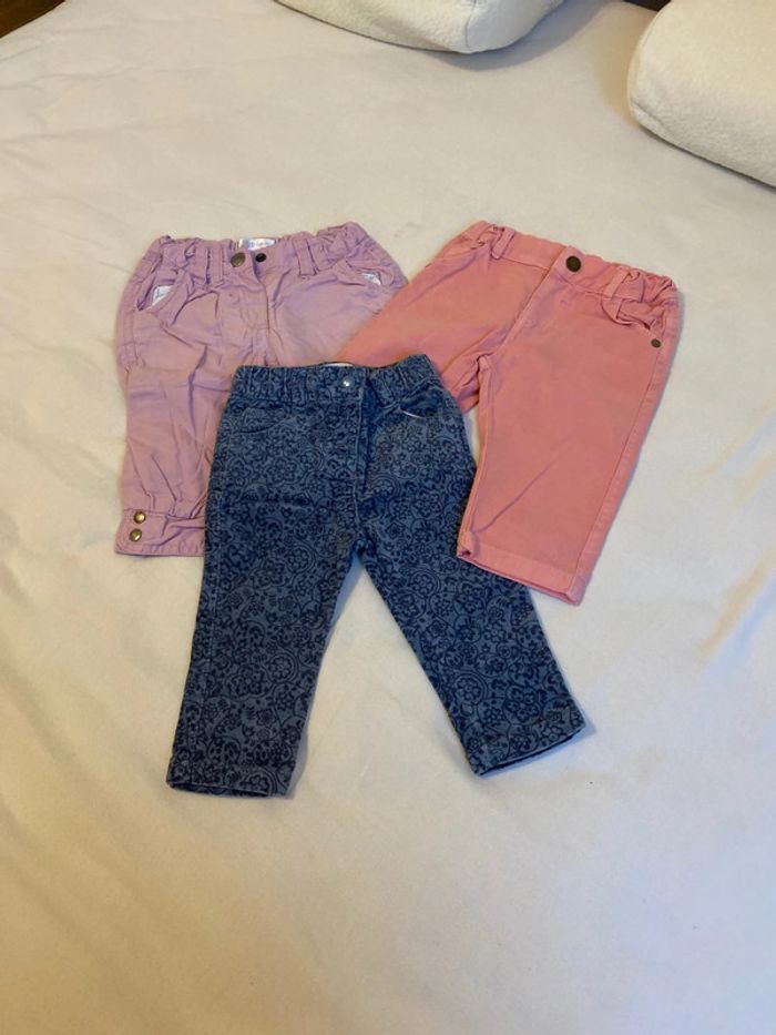 Lot de trois pantalons, 9 mois
