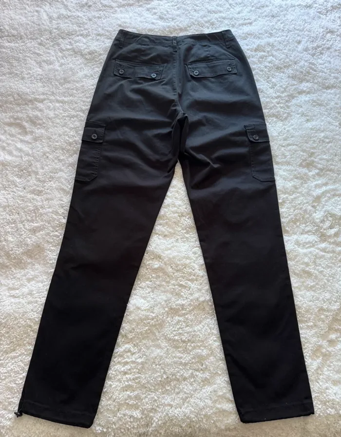 Pantalon cargo noir ASOS Design homme – Taille 38 FR W30 L34 – Longueur longue – Coton stretch - photo numéro 3
