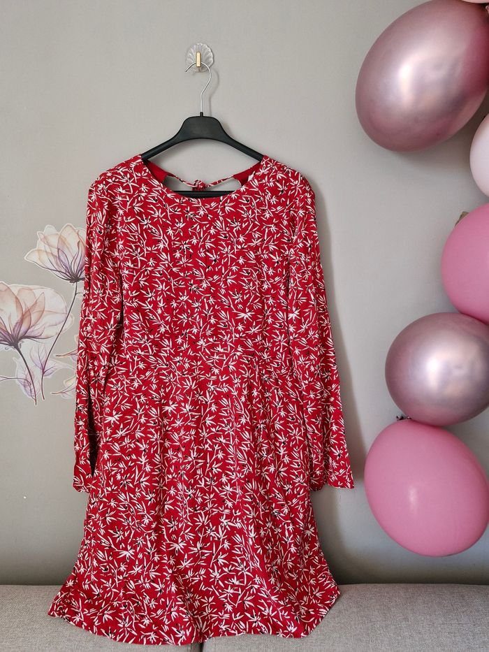 Robe rouge à motif taille 44 neuvr avec étiquettes de SBRN - photo numéro 3