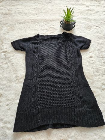 Robe Pull  à manche courte Noir - 8 ans