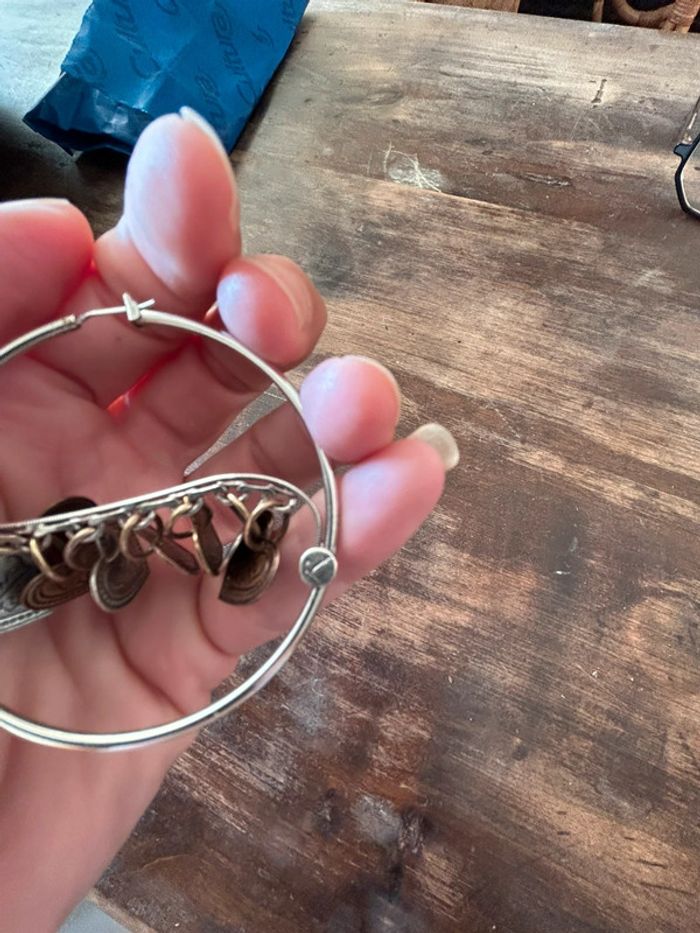 Créoles réminiscence en argent - photo numéro 3