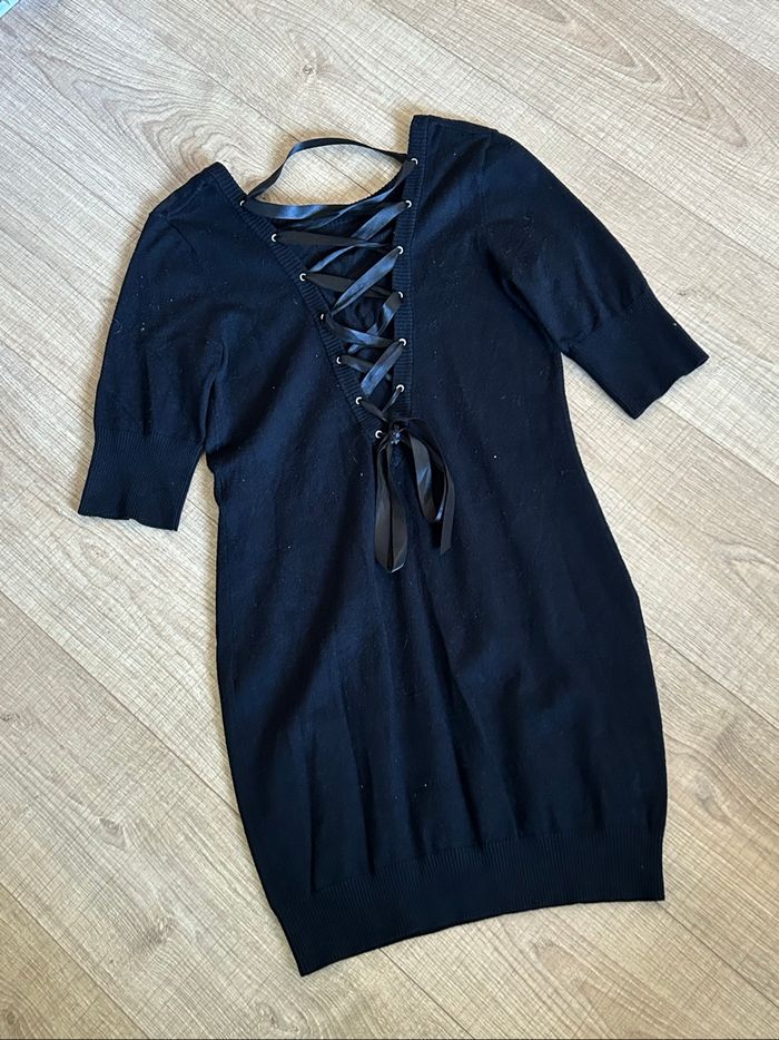 Robe pull noire à manches courtes Morgan taille 38 bon état (présence de bouloches) - photo numéro 8