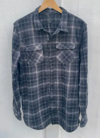 O'Neill Lumberjack Flannel Plaid Polaire shirt chemise grey Mens XL