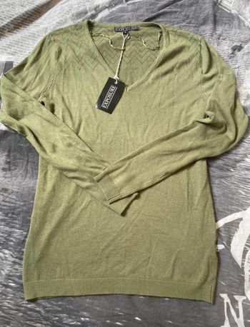Pull col V léger kaki exposure taille S/M
