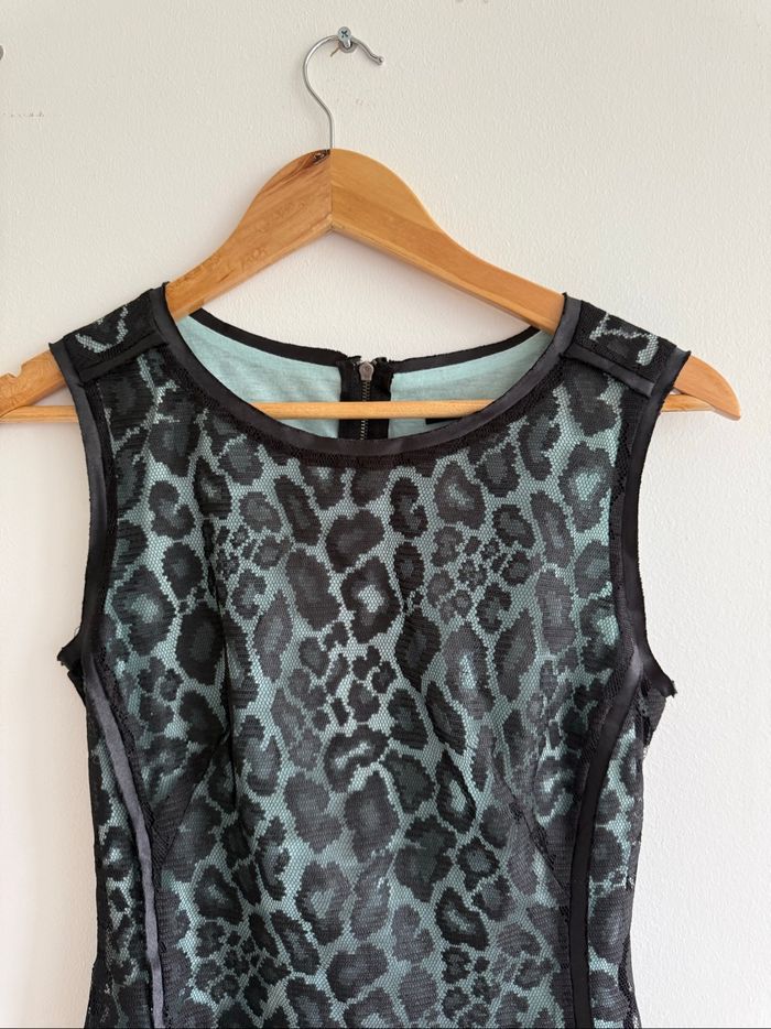 Robe chic moulante noire turquoise mango taille 36 S - photo numéro 2