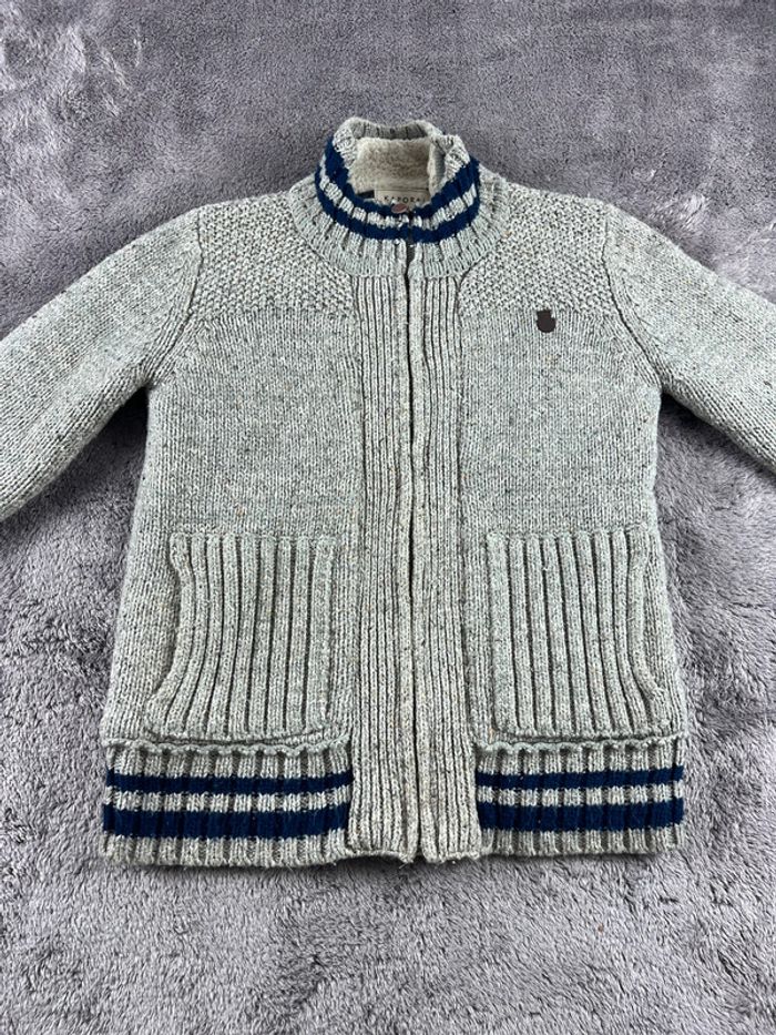 Veste zippée doublée polaire Kaporal beige et bleu – Taille S - photo numéro 6