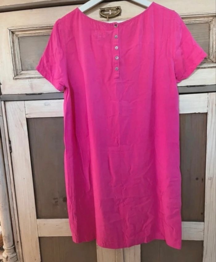 Robe fluide fuchsia Tommy Hilfiger Denim - T.M, coton - photo numéro 1