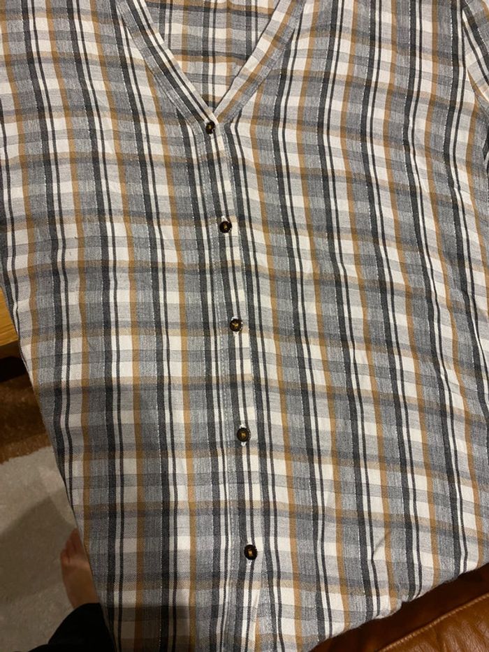 Blouse grise/argentée, rayée , Etam - photo numéro 4